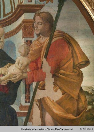 Thronende Madonna mit Kind und den Heiligen Jakobus und Christophorus