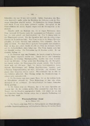Wissenschaftlicher Abend am 21. Februar 1903.
