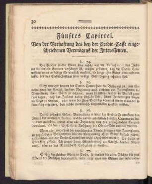 Fünftes Capittel
