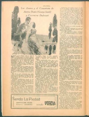 Los amores y el casamiento de Aurora Dupin (George Sand) y Casimiro Dudevant