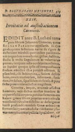 XXIV. Invitatio ad auscultationem Carminis.