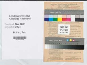 Entnazifizierung Fritz Bubert, geb. 09.12.1919 (Zollbeamter)