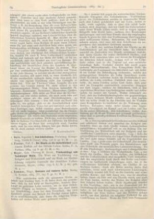69-72 [Rezension] Fischer, E., Der Glaube an die Unsterblichkeit nach seinem Einfluß auf das sittliche Leben