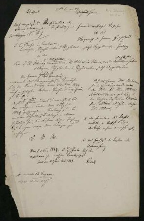 Urtheil. [Notiz zu Gerichtskosten], Ohne Ort, 1849