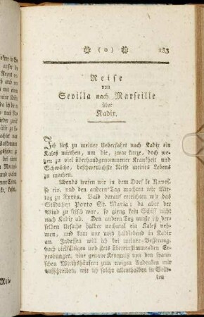 Reise von Sevilla nach Marseille über Kadix.