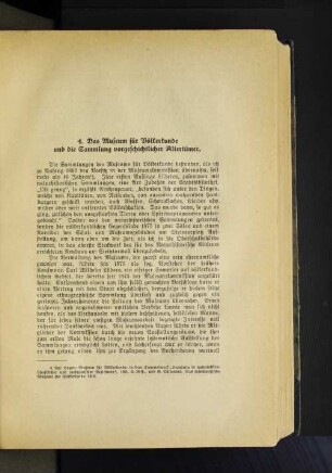 4. Das Museum für Völkerkunde und die Sammlung vorgeschichtlicher Altertümer.