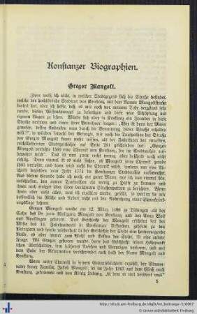 Konstanzer Biographien. Gregor Mangolt.