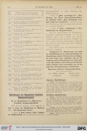 Mitteilungen / Ausstellungen / Preisausschreiben / Denkmäler / Staatsankäufe etc. / Staatliche Kunstpflege