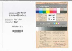 Entnazifizierung Kurt Bedaun , geb. 18.04.1897 (Arzt)