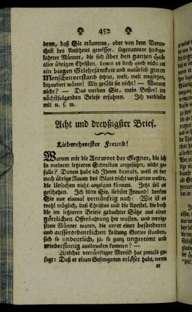 Acht und dreyßigster Brief.