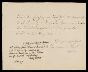Brief von Philippine Engelhard und Ludwig Emil Grimm an Unbekannt