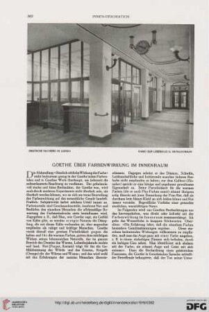 Goethe über Farbenwirkung im Innenraum