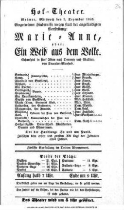 Marie-Anne, oder: Ein Weib aus dem Volke