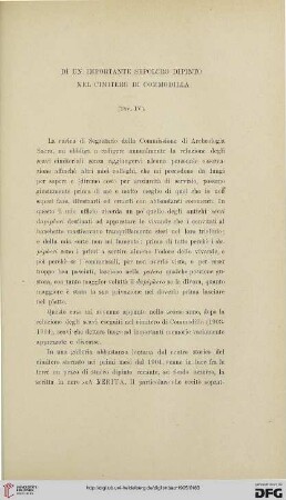 11: Di un importante sepolcro dipinto nel cimitero di Commodilla