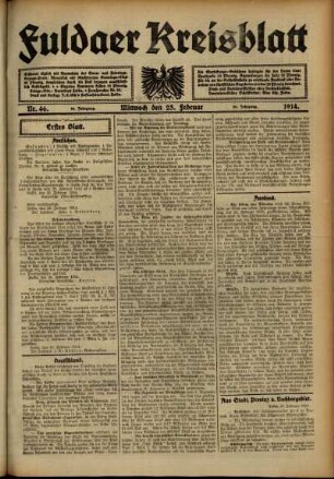 Ausgabe vom Mittwoch, den 25. Februar 1914.