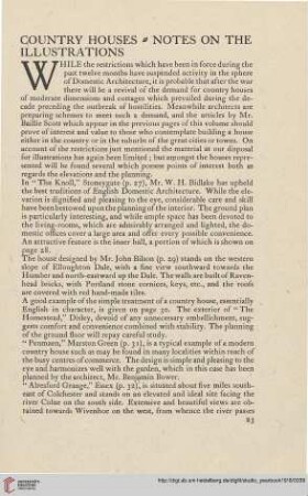 Country houses: Notes on the illustrations