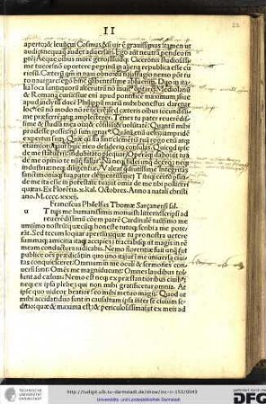 Franciscus Philelfus Thomae Sarcanensi salutem.