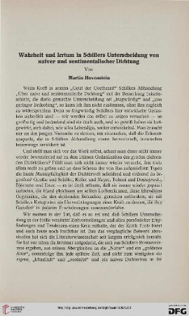 32: Wahrheit und Irrtum in Schillers Unterscheidung von naiver und sentimentalischer Dichtung