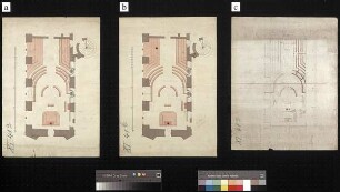 Grundriss des Tanzsaales im Dresdner Residenzschloss [?] für eine königliche Trauung und Einsegnung