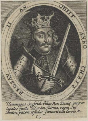 Bildnis des Hemminus, König von Dänemark