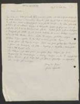 Brief von Friedrich Hofmeister an Unbekannt