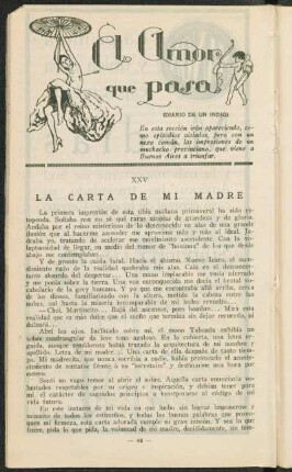El amor que pasa [Continuación XXV: La carta de mi madre] : (Diario de un indio)