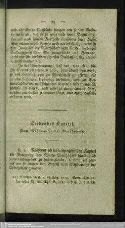 Siebendes Kapitel. Vom Mißbrauche der Wirthschaft