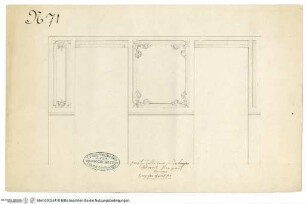 Entwurf für die Wandgestaltung eines Badezimmers im Palazzo Stroganoff im Aufriss