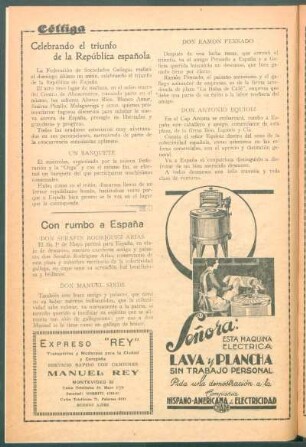 Celebrando el triunfo de la República española : Un banquete