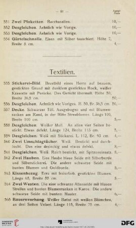 Textilien (Nr. 555-570)