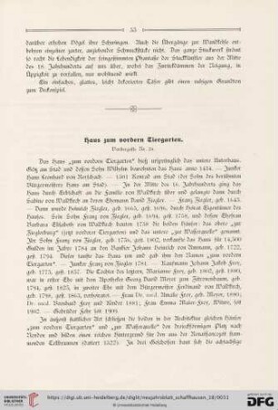 Haus zum vordern Tiergarten