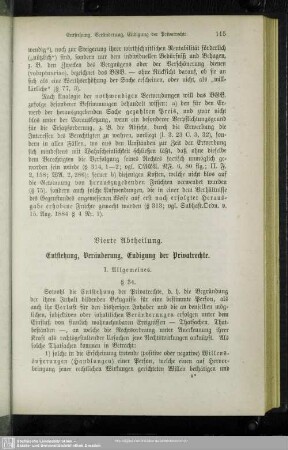 Vierte Abtheilung. Entstehung, Veränderung, Endigung der Privatrechte