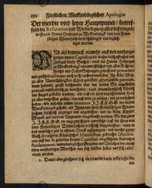 250-359, Der vierdte und letzte Hauptpunct [...]
