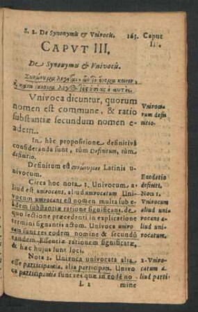 Caput III. De Synonymis & Univotis.
