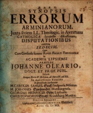 Synopsis errorum Arminianorum