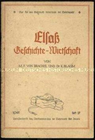 Tornisterschrift zur Geschichte und Wirtschaft des Elsaß