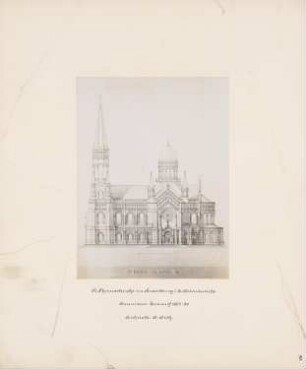 Evangelische Garnisonkirche, Straßburg Wettbewerb: Seitenansicht