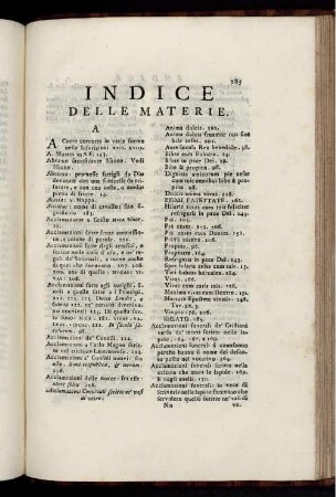 Indice Delle Materie.