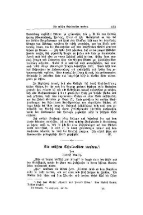 Sie müssen Schulmeister werden