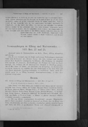 Versammlungen zu Elbing und Marienwerder. - 1435 Mrz. 22 und 25.