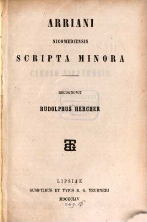 Scripta minora recognovit Rudolphus Hercher