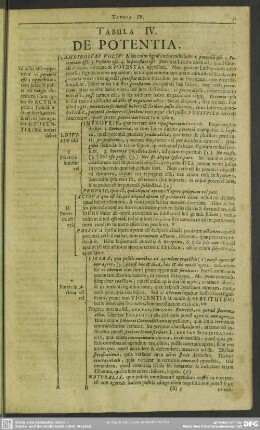 Tabula IV. De Potentia