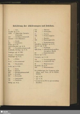 Erklärung der Abkürzungen und Zeichen