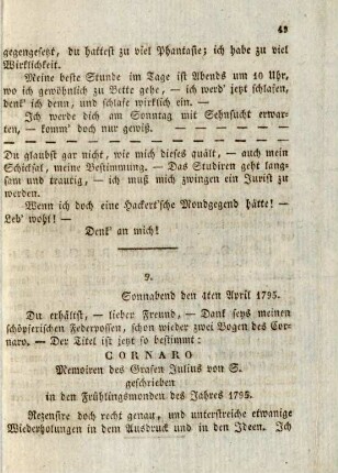 9. Sonnabend den 4ten April 1795.
