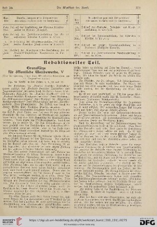 Grundsätze für öffentliche Wettbewerbe, V