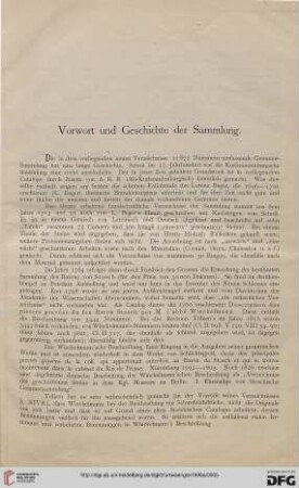 Vorwort und Geschichte der Sammlung