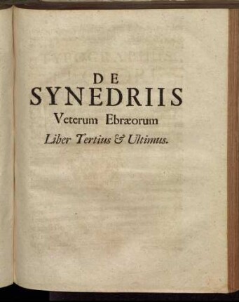 Liber Tertius & Ultimus.