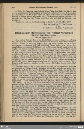 Internationale Musterblätter von Portrait-Aufnahmen