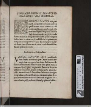 Symmachi Romani senatoris clarissimi viri epistolae
