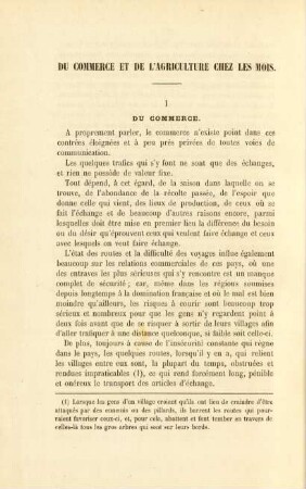 Du commerce et de l'agriculture ches les Mois